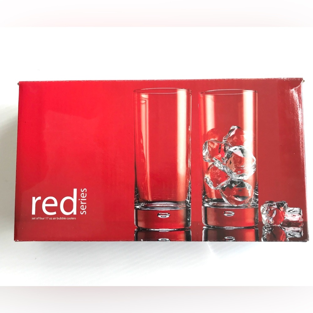 Home Essentials Red Series 17oz. Hiball Glasses - Set of 4